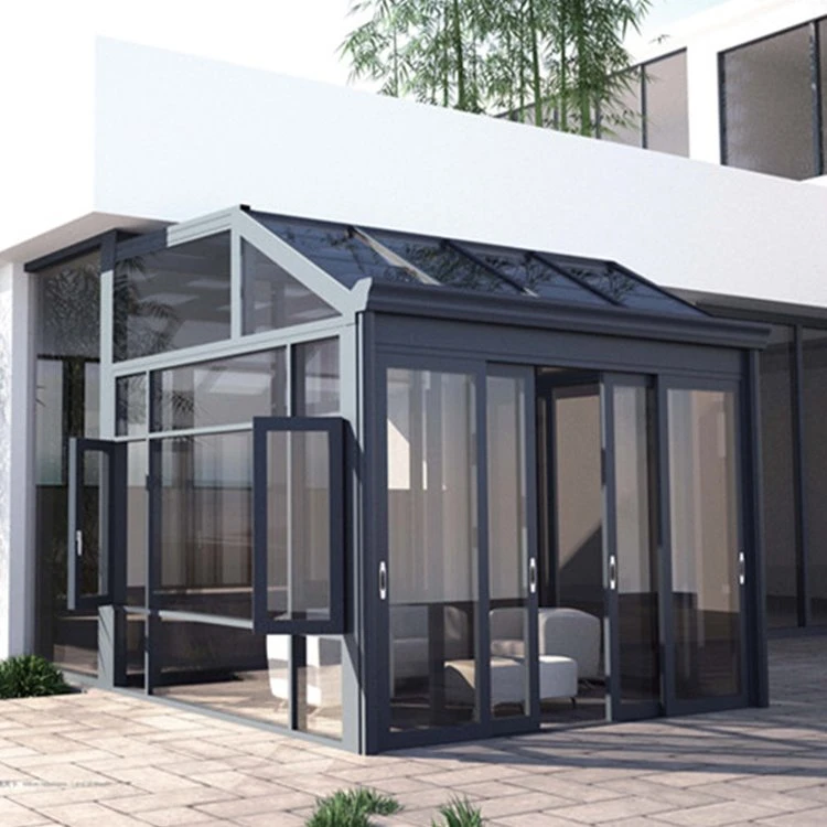 Solárium de aluminio con persianas