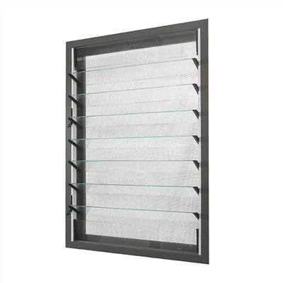 Persianas de aluminio con cristal.