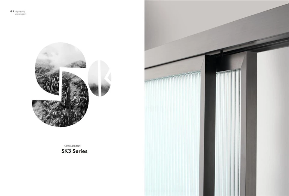 Figured Glass Sliding Door Shower Room