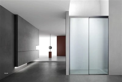 Puerta corrediza de vidrio con figuras para cuarto de ducha